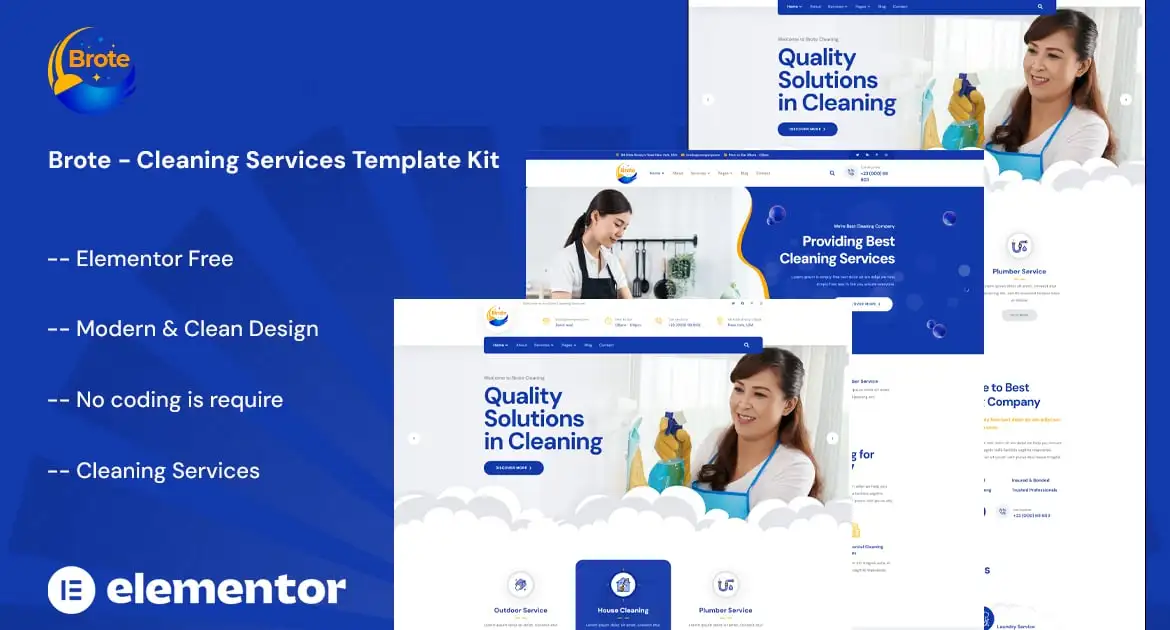 Brote – Cleaning Services Elementor Template Kit