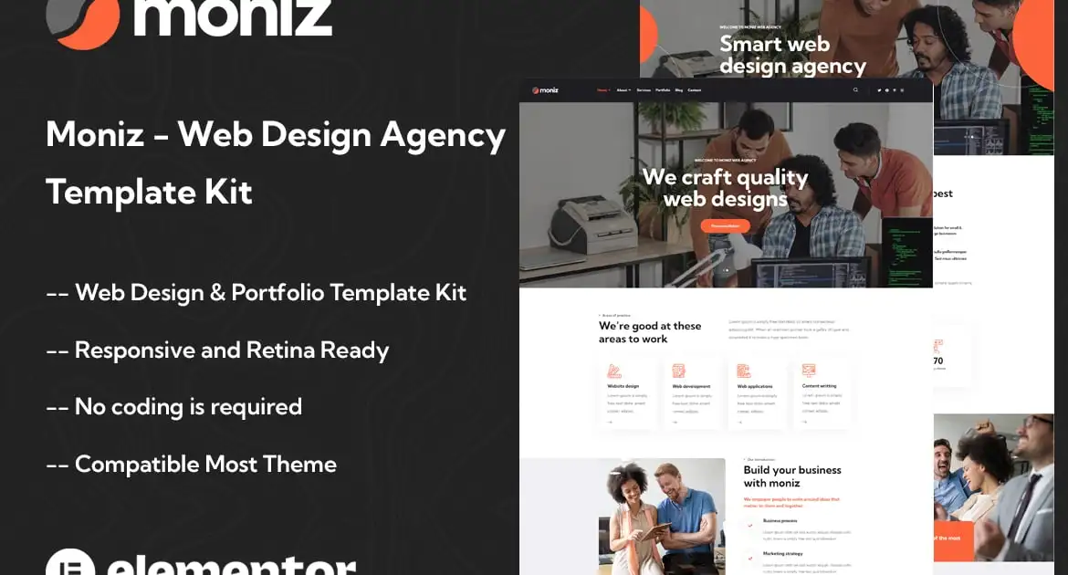 Moniz – Web Design Agency Elementor Template Kit