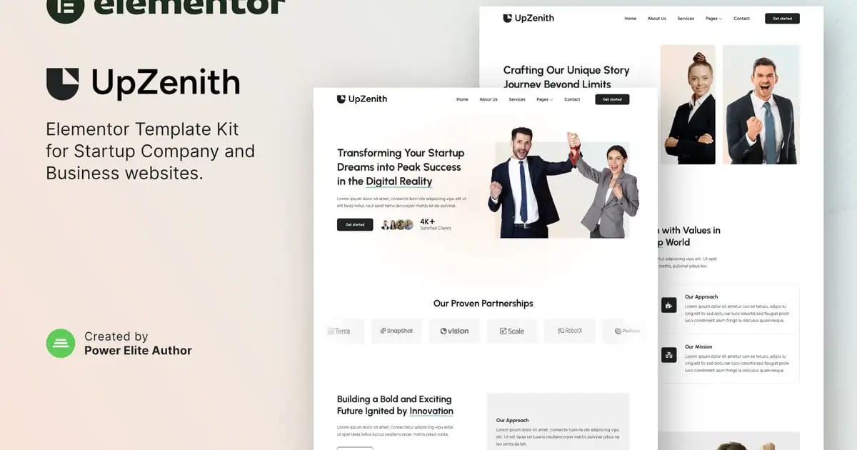 UpZenith – Startup Company & Business Elementor Template Kit