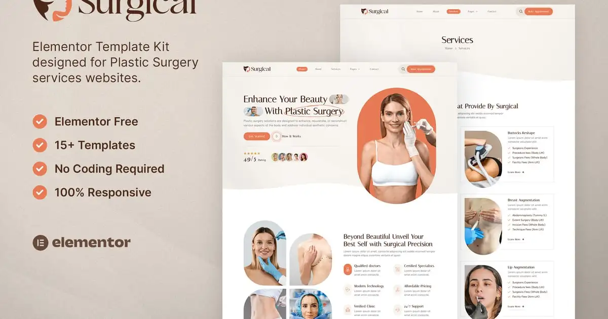 Surgical – Plastic Surgery Clinic Elementor Template Kit