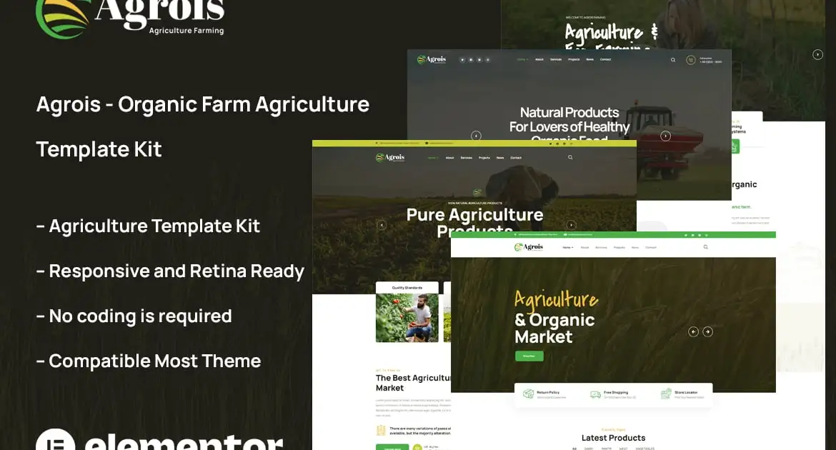 Agrois – Organic Farm Agriculture Template Kit