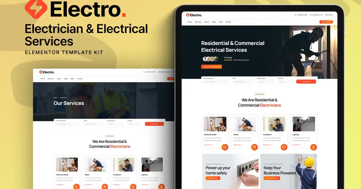 cover-26-1 Electro – Electrician & Electrical Services Elementor Template Kit