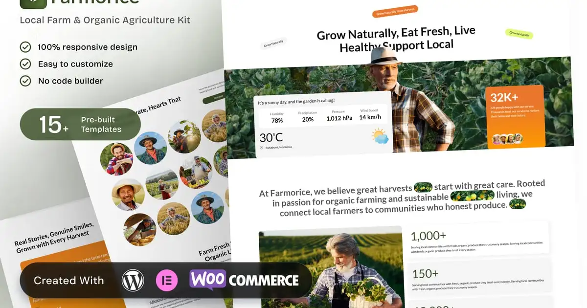 Farmorice – Local Farm & Organic Agriculture Elementor Template Kit