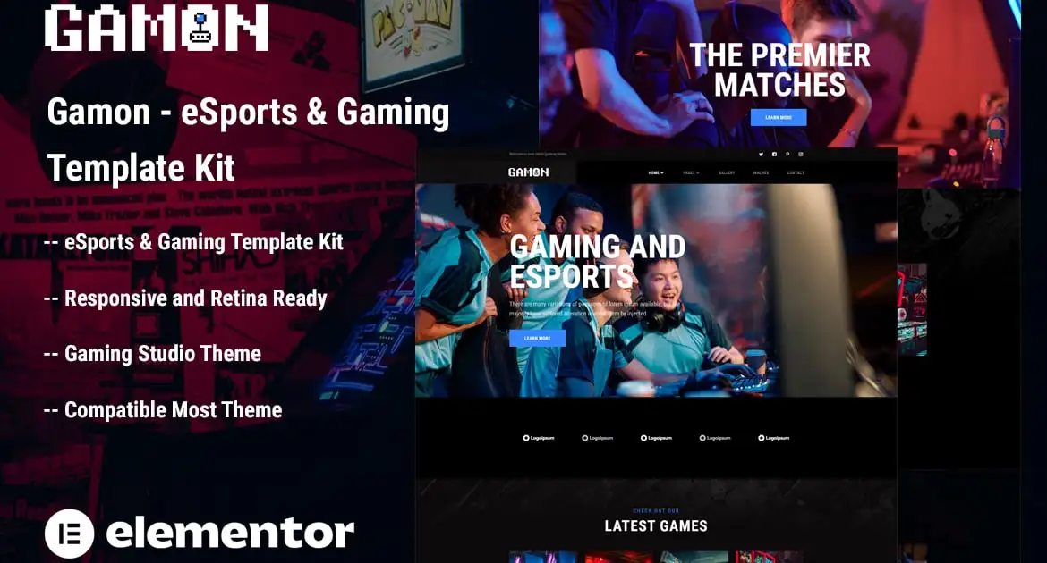 Gamon – eSports & Gaming Elementor Template Kit