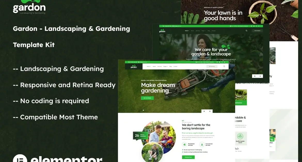 Gardon – Landscaping & Gardening Elementor Template Kit