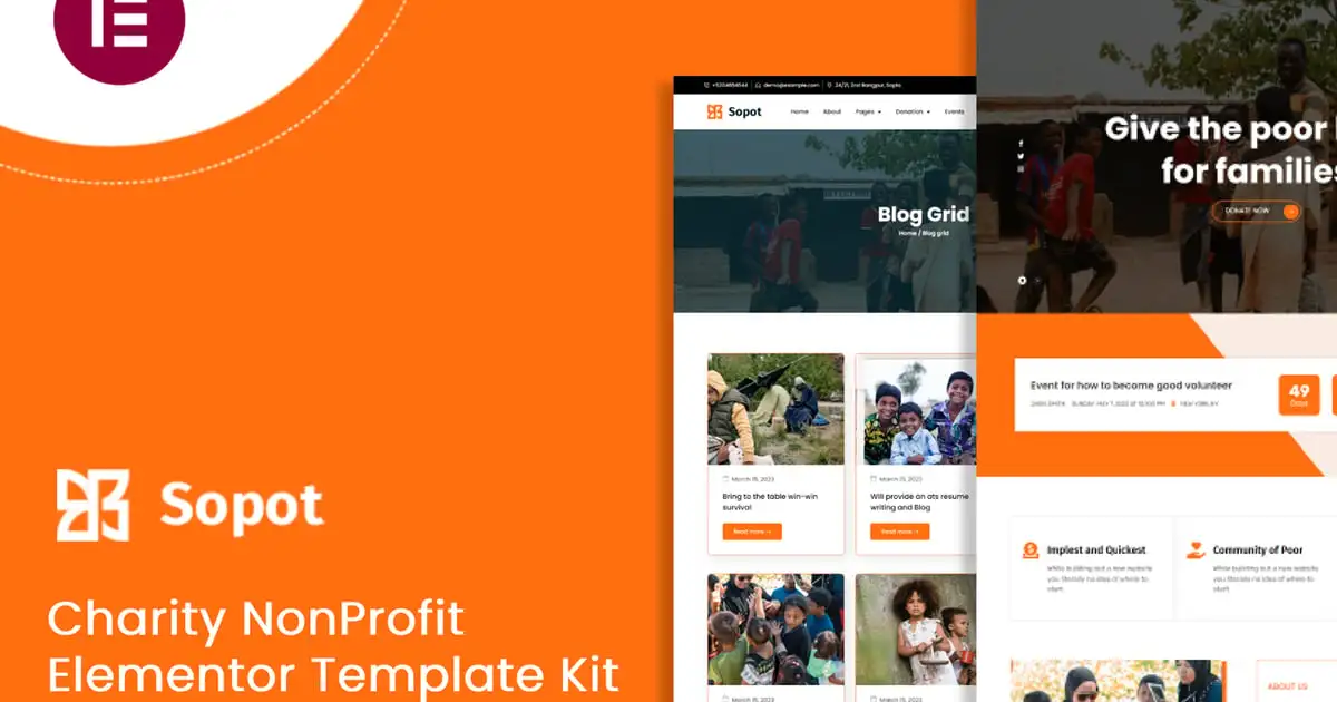 Sopot – Charity Elementor Pro Template Kit