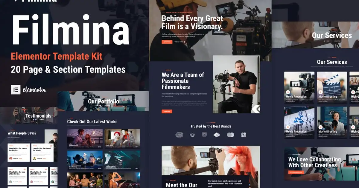 Filmina – Filmmakers & Videographer Elementor Template Kit