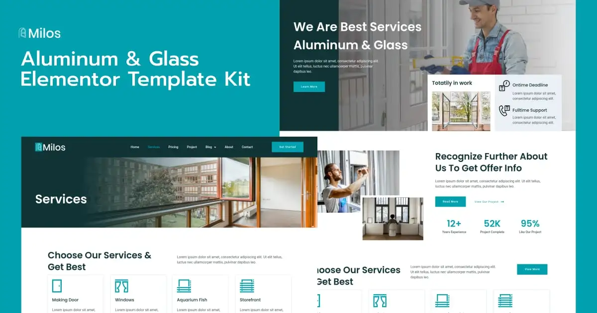 Milos – Aluminum & Glass Elementor Pro Template Kit