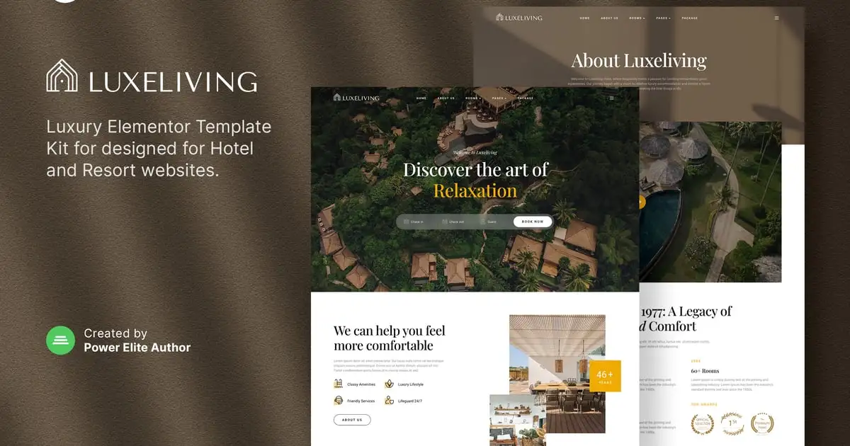 Luxeliving – Luxury Resort & Hotel Elementor Template Kit