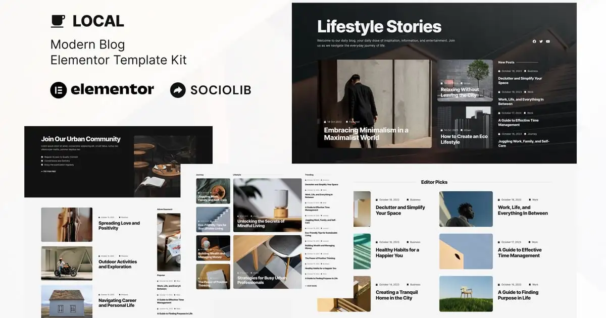 Local – Modern Blog & Magazine Elementor Template Kit
