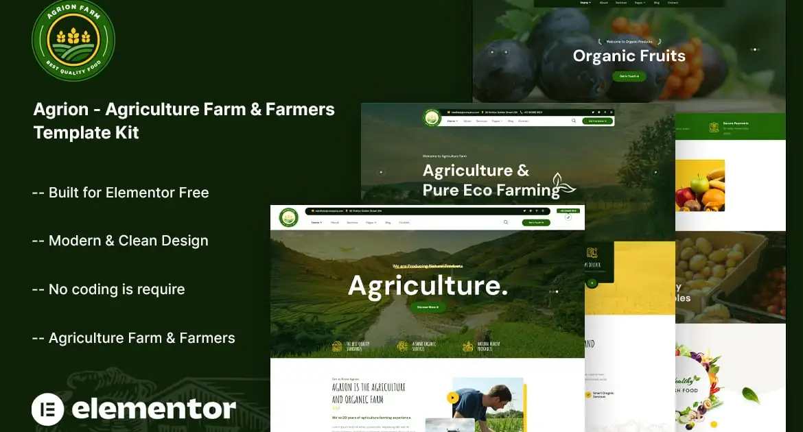 Agrion – Agriculture Farm & Farmers Template Kit