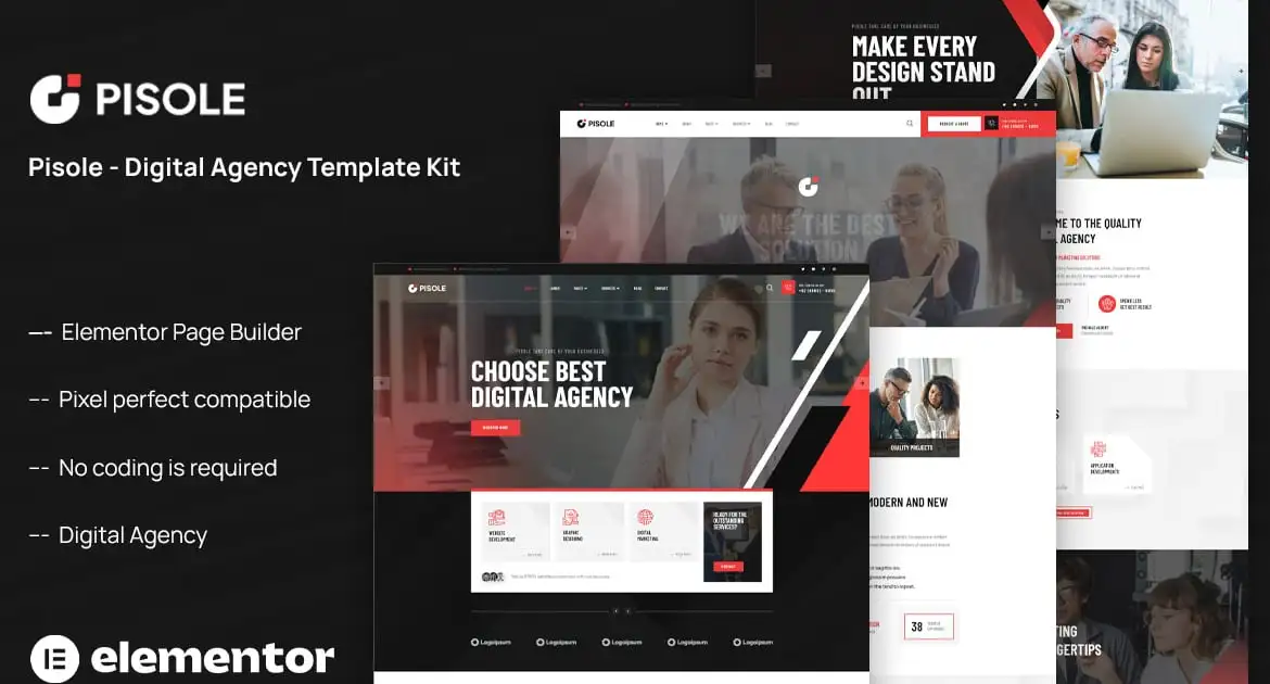Pisole – Digital Agency Elementor Template Kit