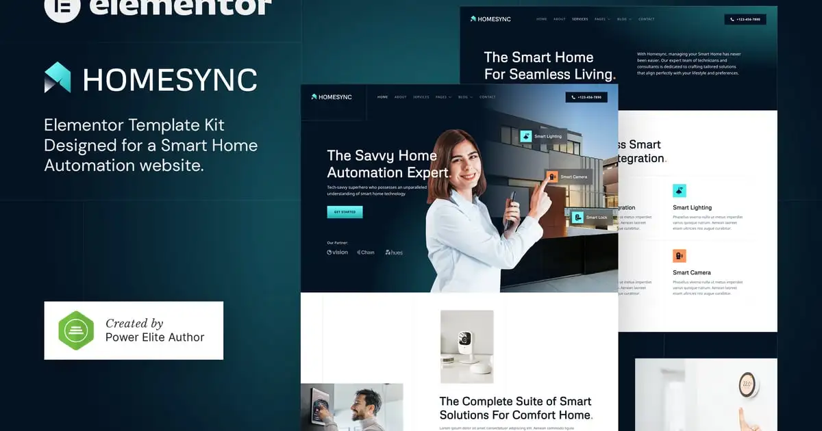 Homesync – Smart Home Automation Elementor Template Kit