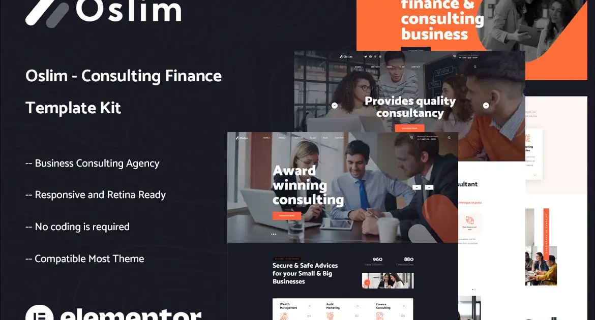 Oslim – Consulting Finance Elementor Template Kit