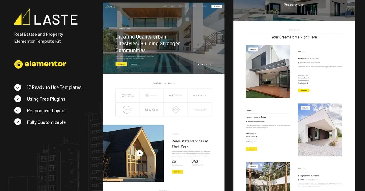Laste – Real Estate & Property Elementor Template Kit