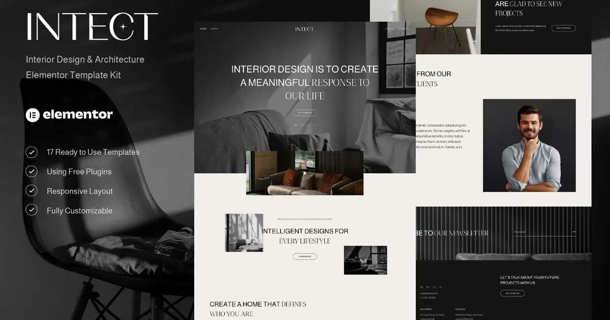 Intect – Interior Design & Architecture Elementor Template Kit