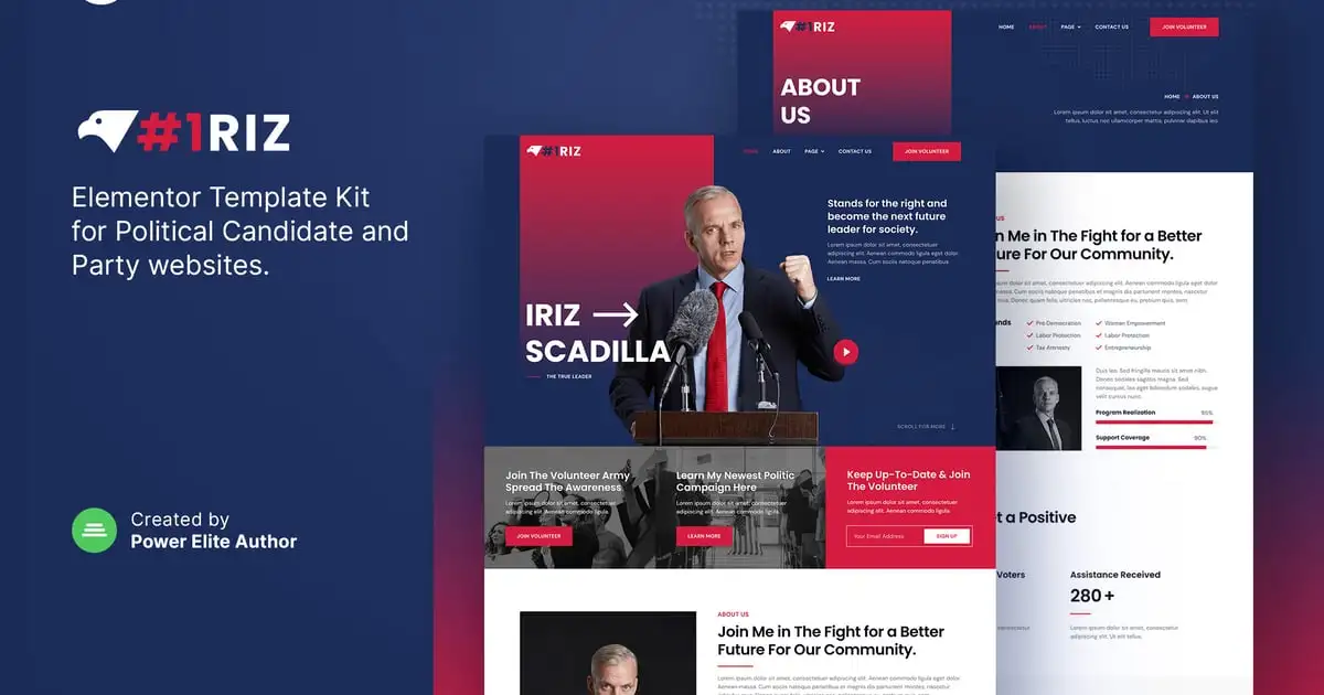 Iriz – Political Candidate & Party Elementor Template Kit