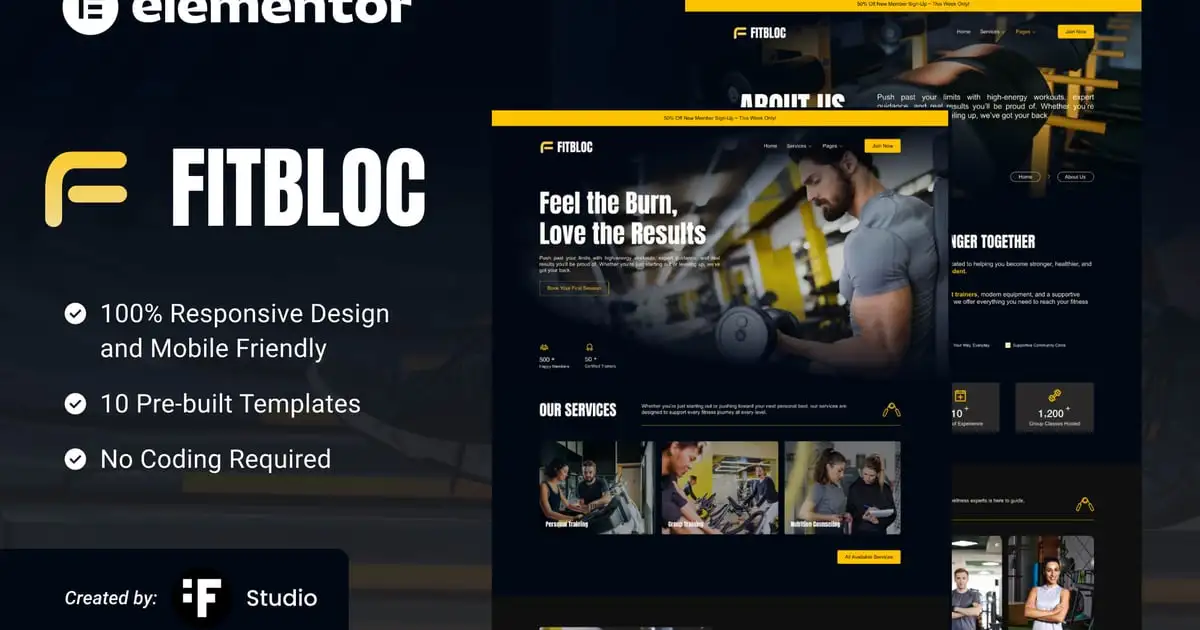 Fitbloc – Fitness & Wellness Elementor Template Kit