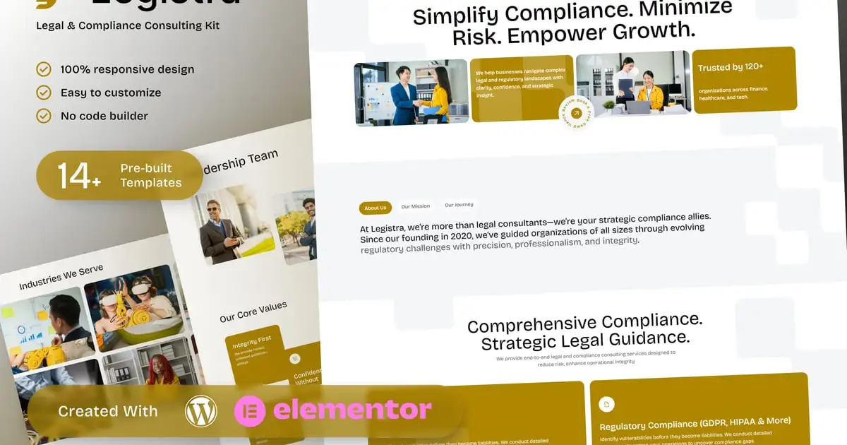 Legistra – Legal & Compliance Consulting Elementor Template Kit