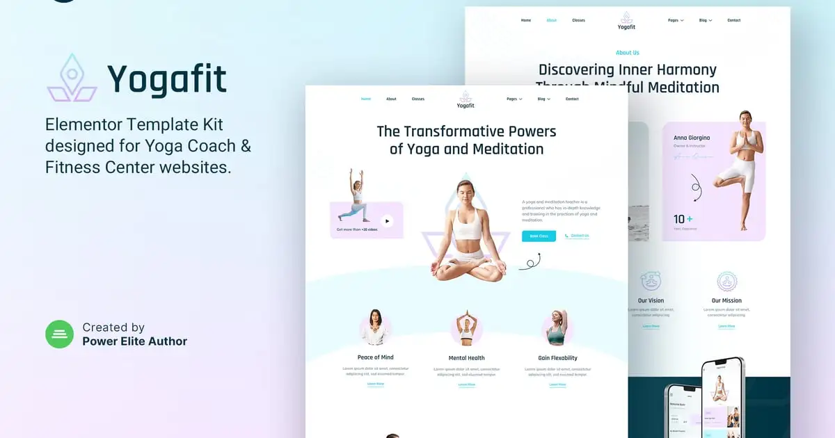 Yogafit – Yoga and Meditation Teacher Elementor Template Kit