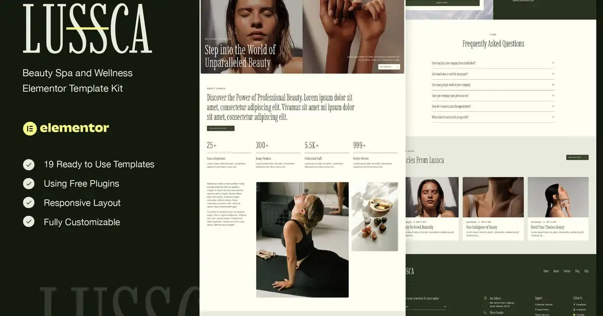 Lussca – Beauty Spa & Wellness Elementor Template Kit