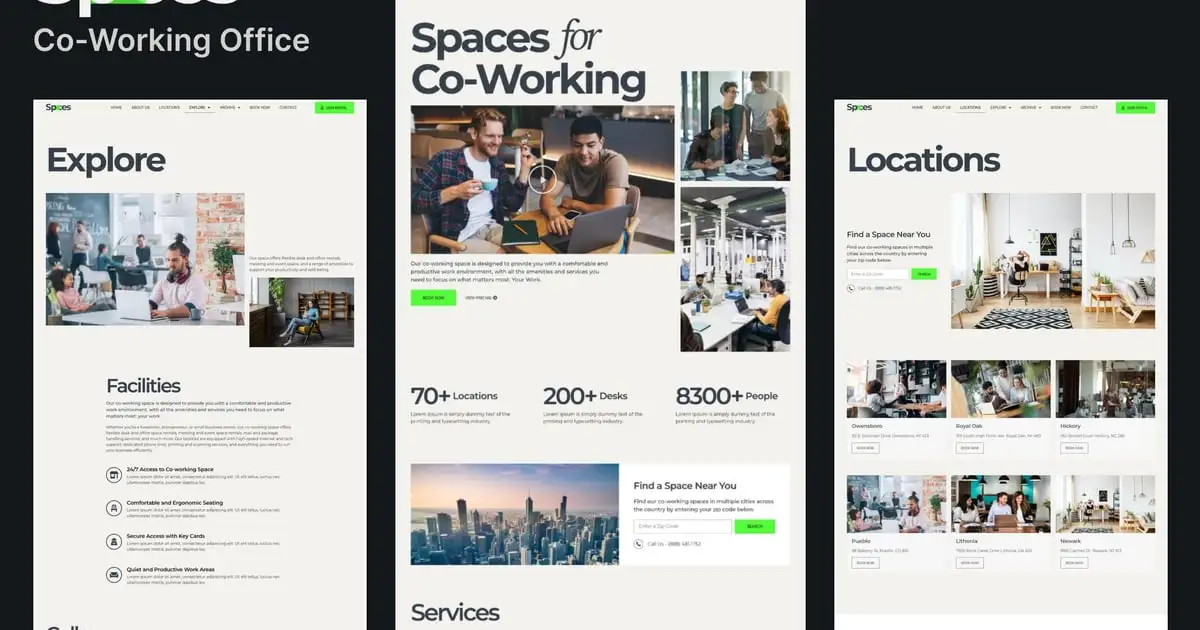 Spaces – Co-Working Elementor Pro Template Kit