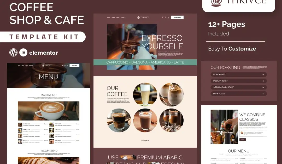 cover-8 Thrivce – Coffee Shop & Cafe Elementor Template Kit