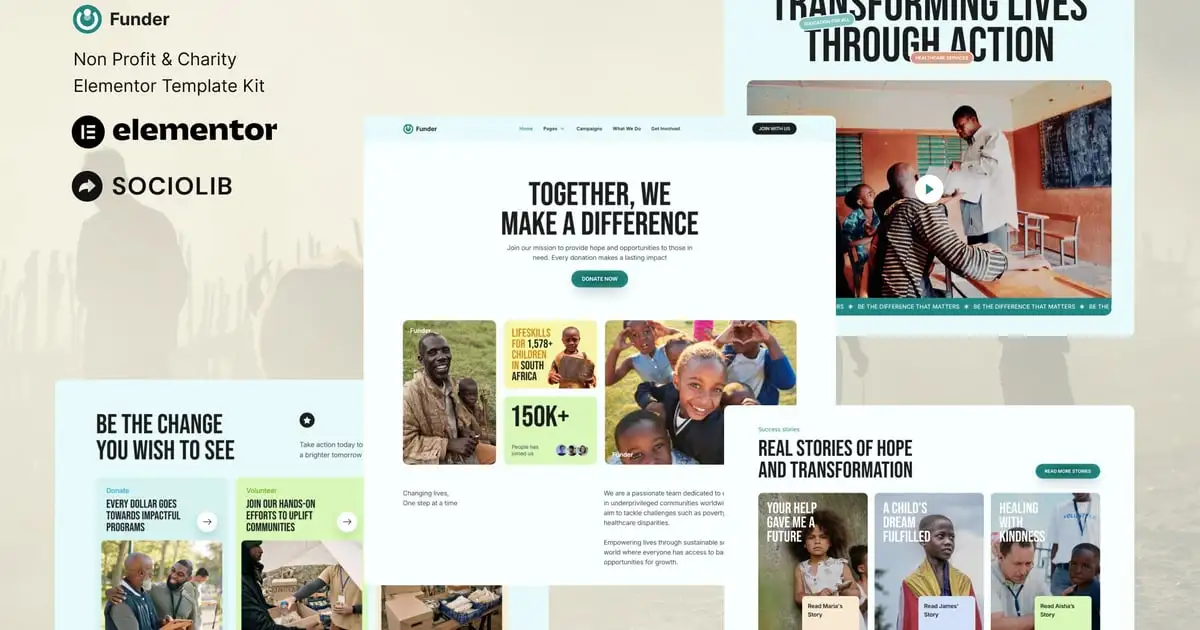 Funder – Non Profit & Charity Elementor Template Kit