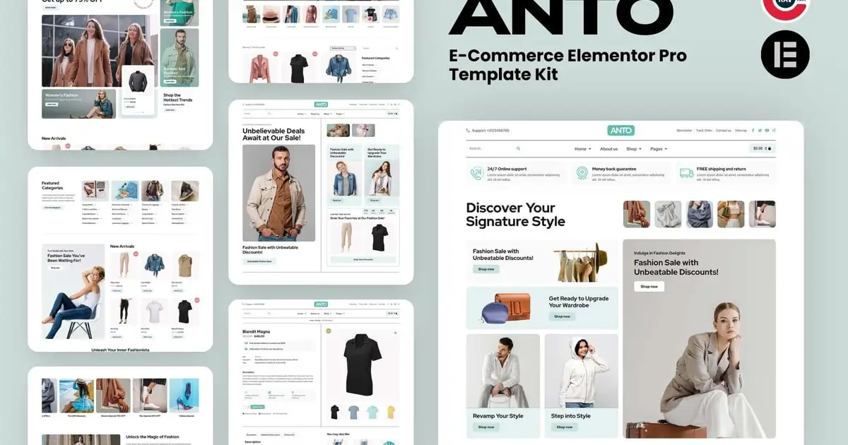 Anto – E-Commerce Elementor Pro Template Kit
