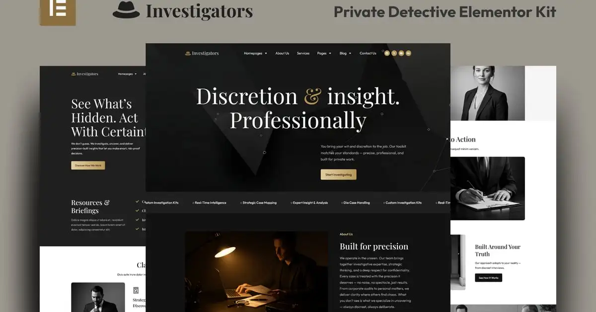 Investigators – Private Detective Elementor Pro Template Kit