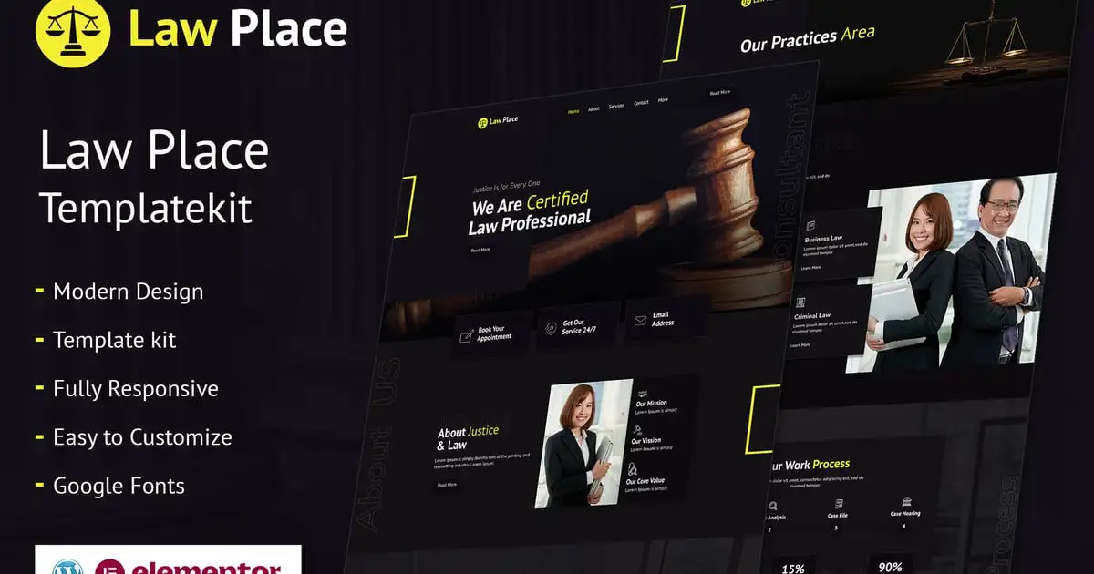 Law Place – Legal and Law Firm Elementor Template Kit