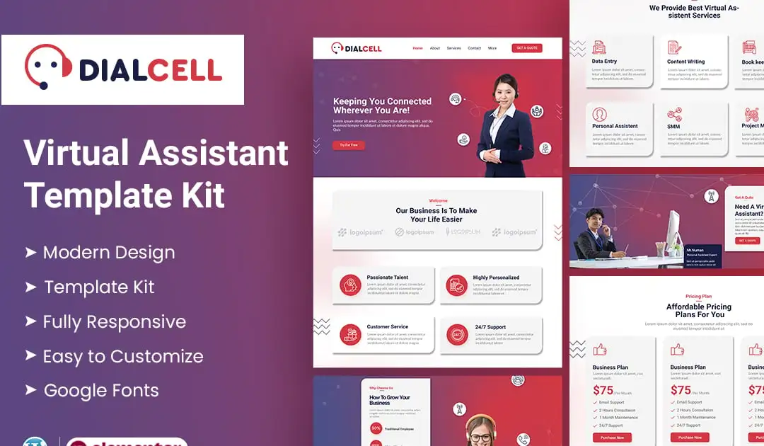 DialCell – Call Center Services & Telemarketing Elementor Template Kit