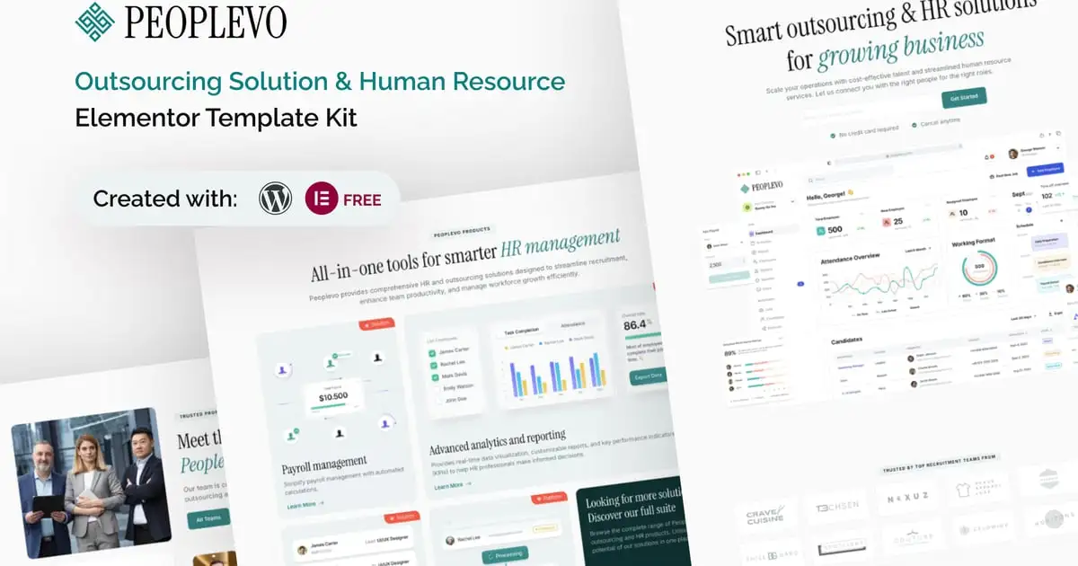 Peoplevo – Outsourcing Solution & Human Resource Elementor Template Kit