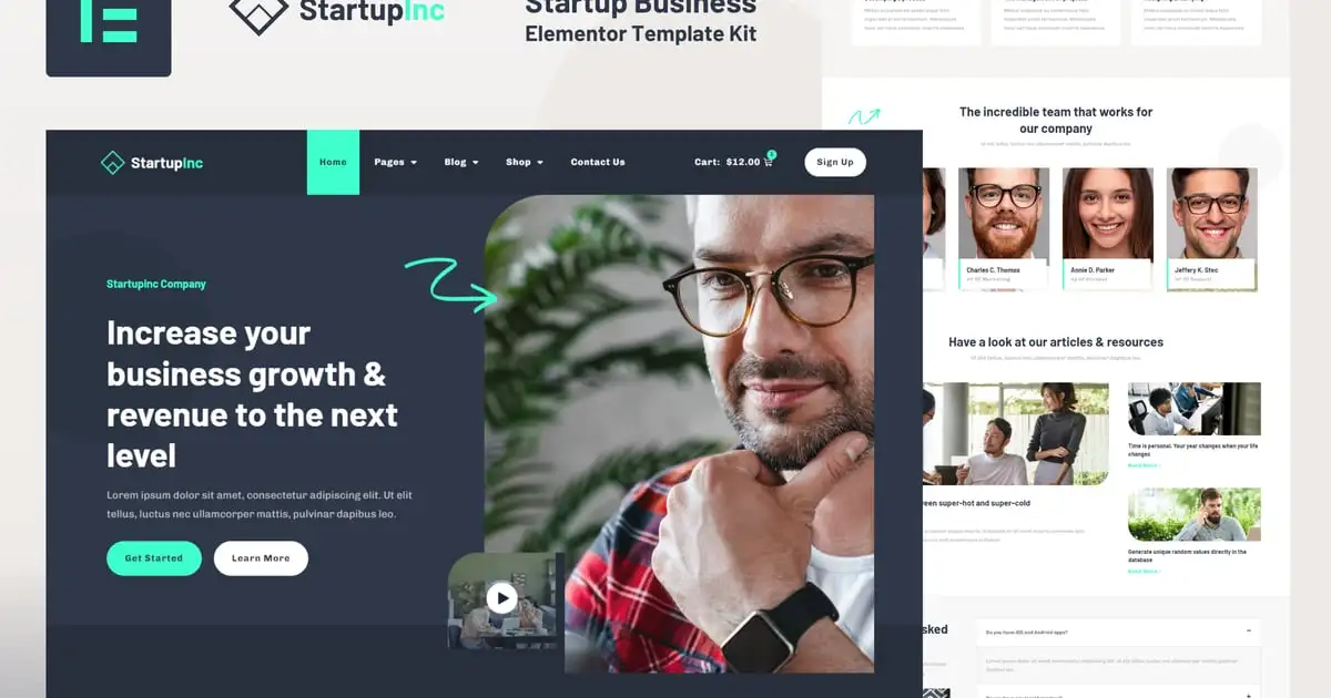 StartupInc – Startup Business Elementor Template Kit