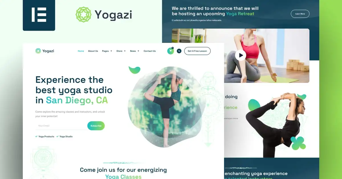 Yogazi – Yoga Studio Elementor Pro Template Kit