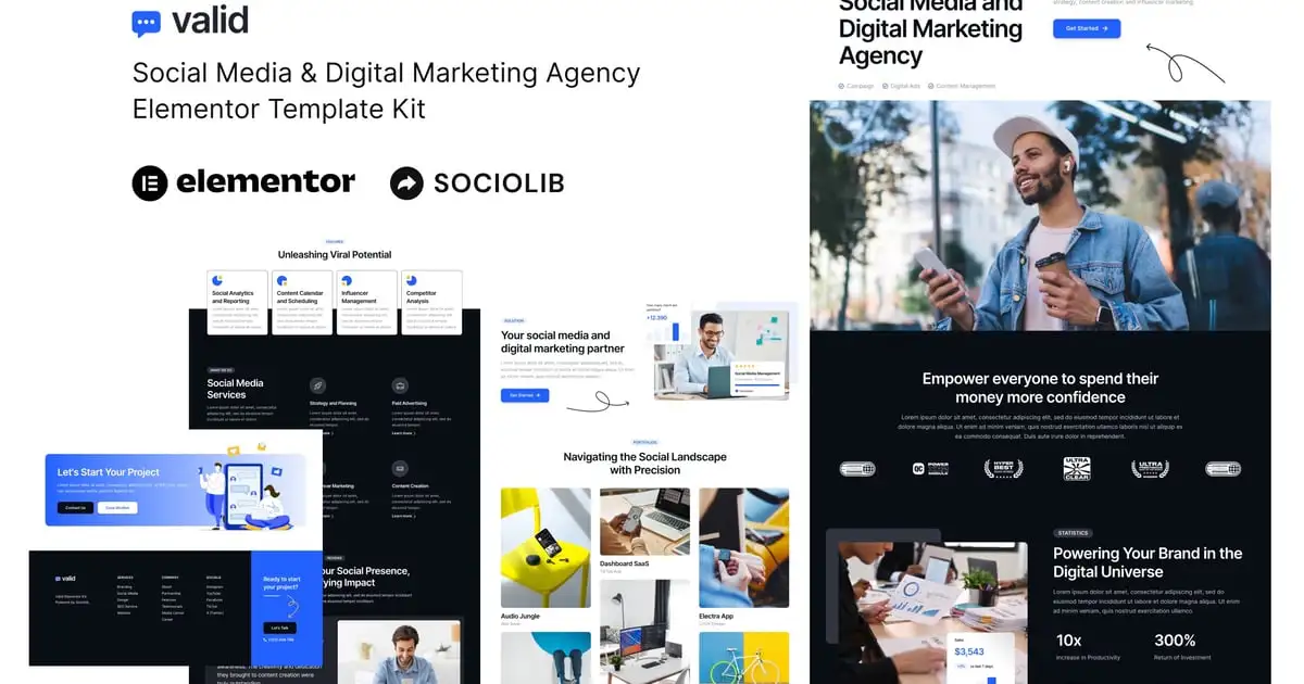 Valid – Social Media & Digital Marketing Agency Elementor Template Kit