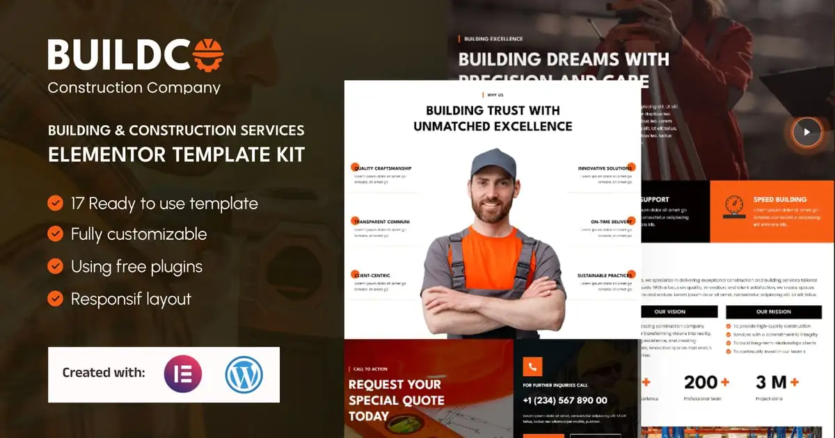 Buildco – Building & Construction Services Elementor Template Kit