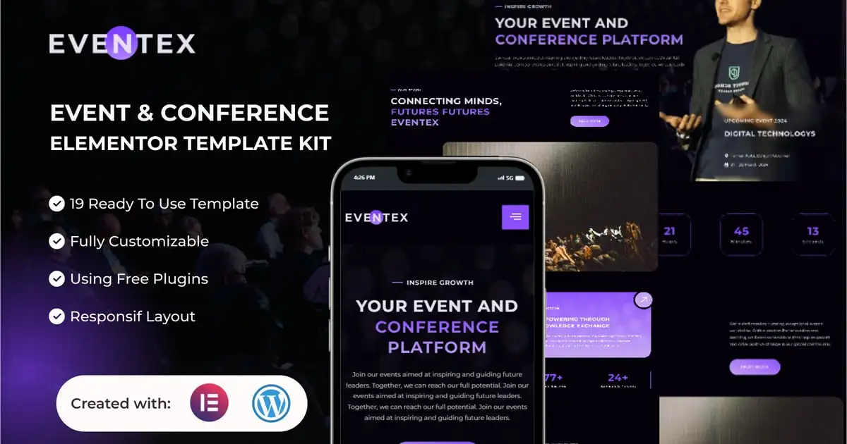 Eventex – Event & Conference Elementor Template Kit