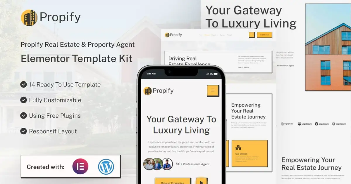 Propify – Real Estate & Property Agent Elementor Template Kit