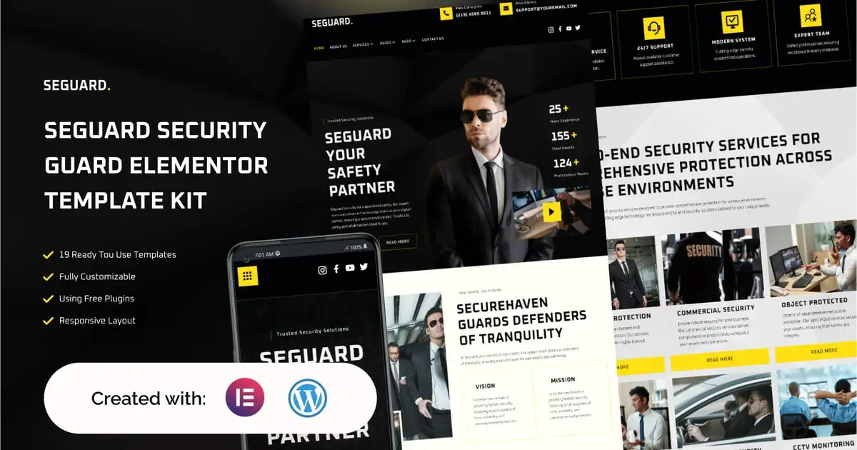 Seguard Guard & Security Service Elementor Template Kit