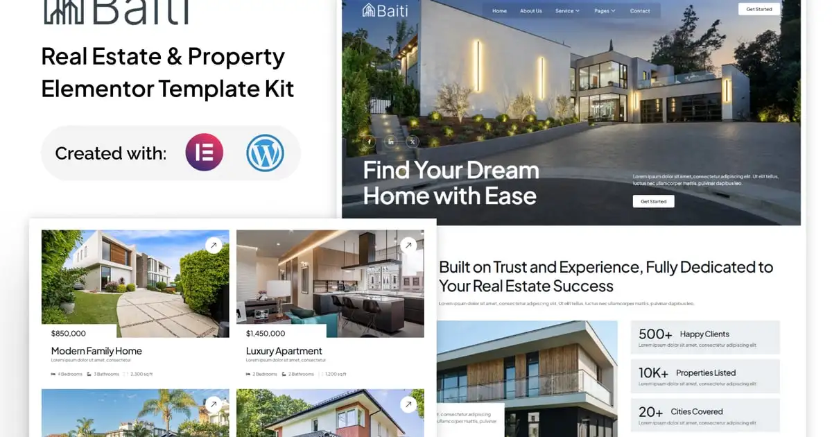 Baiti – Real Estate & Property Elementor Template Kit