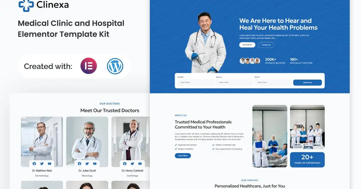 Clinexa – Medical Clinic & Hospital Elementor Template Kit