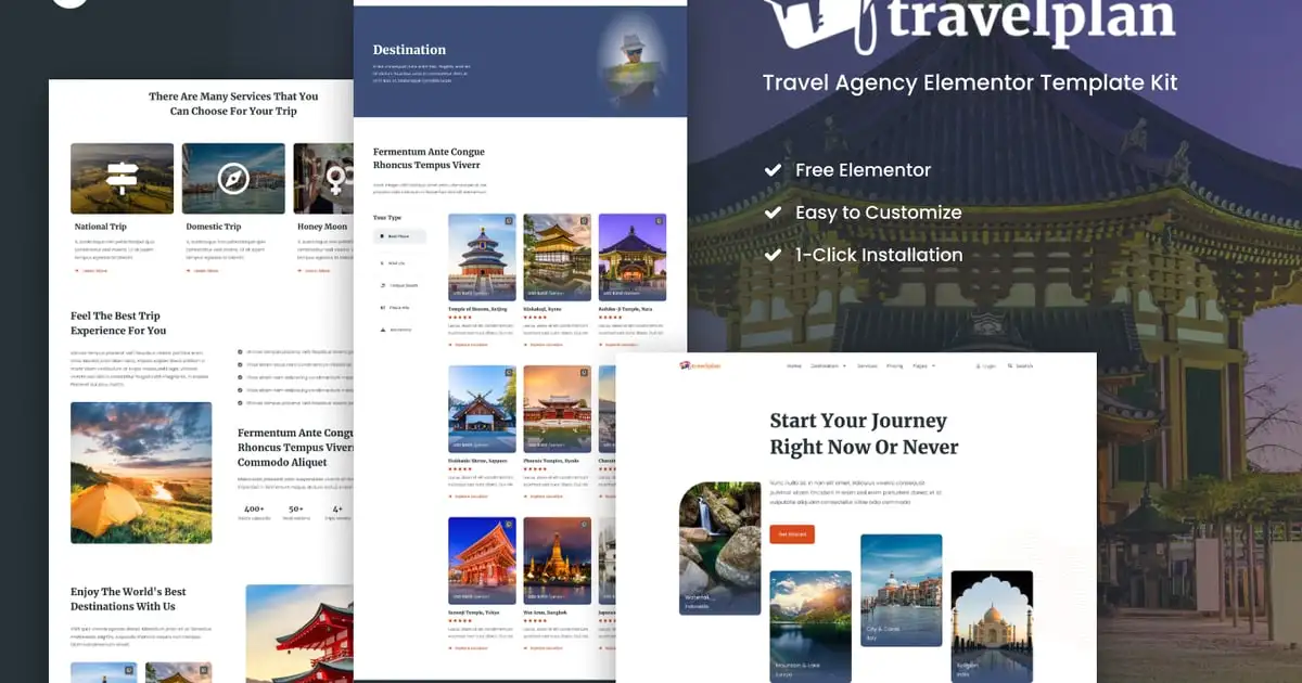 Travelplan – Tour & Travel Agency Elementor Template Kits