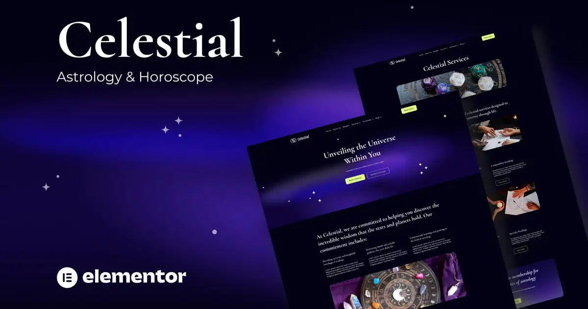 Celestial – Astrology & Horoscope Elementor Template Kit
