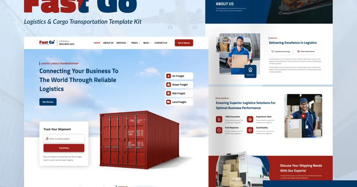 FastGo – Logistics & Cargo Transportation Elementor Template Kit