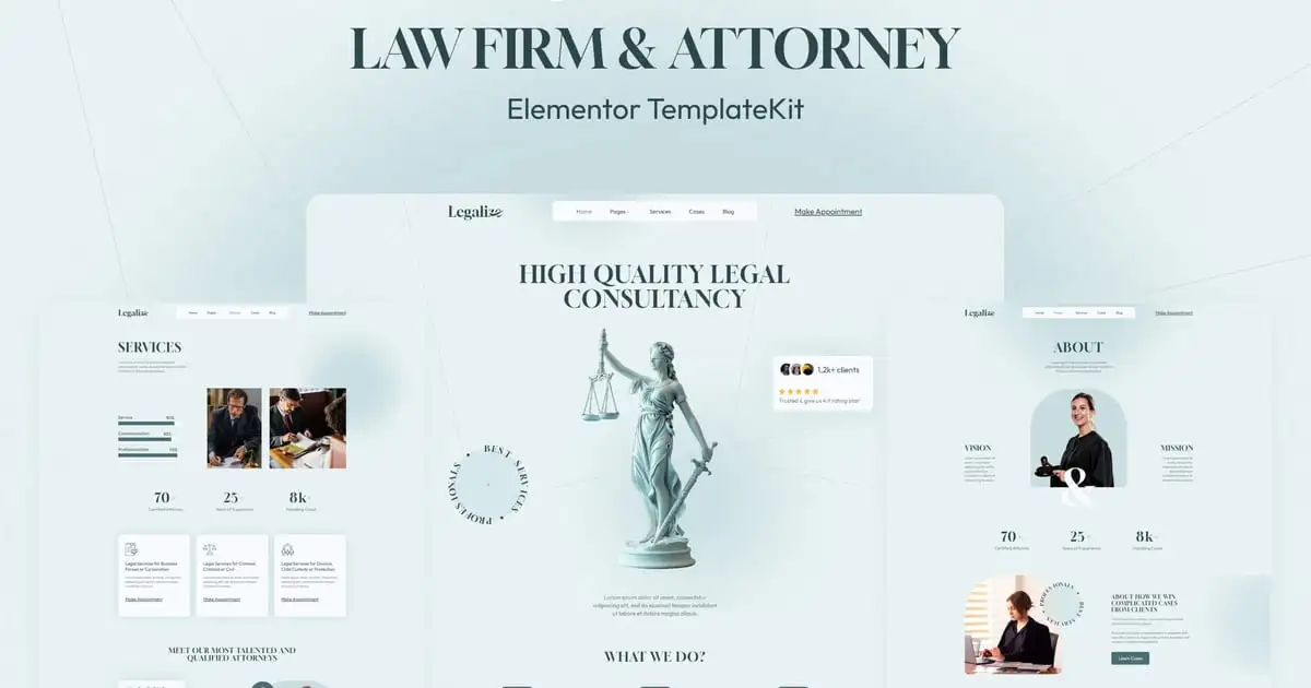 Legalize – Law Firm & Attorney Elementor Template Kit