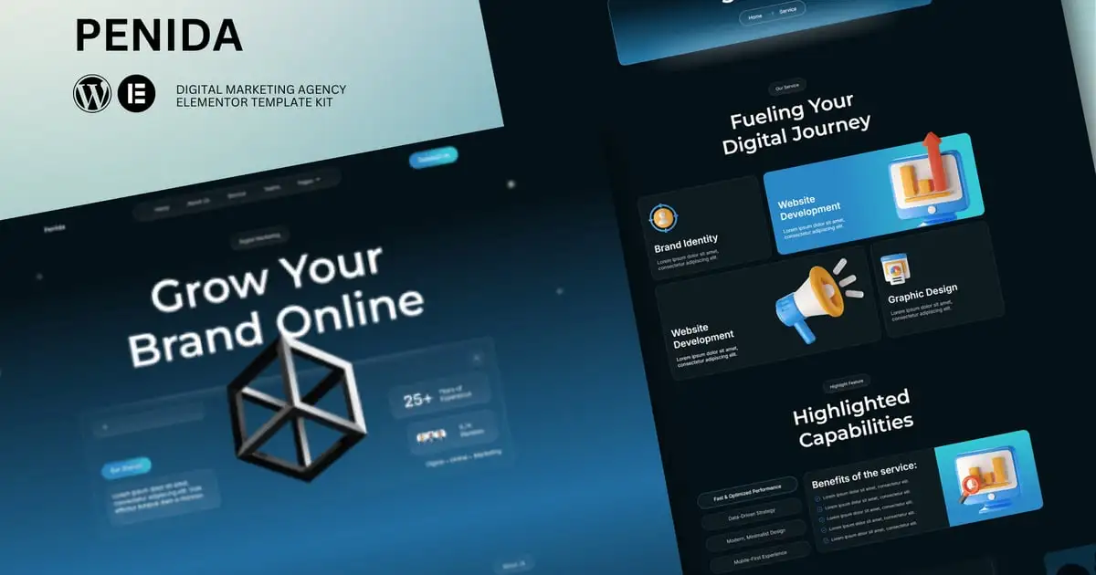 Penida – Digital Marketing Agency Elementor Template Kit