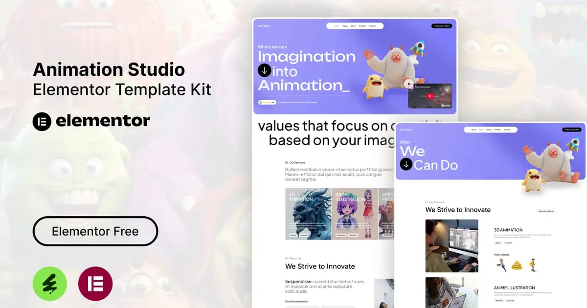 Debv – Animation Studio Elementor Template Kit