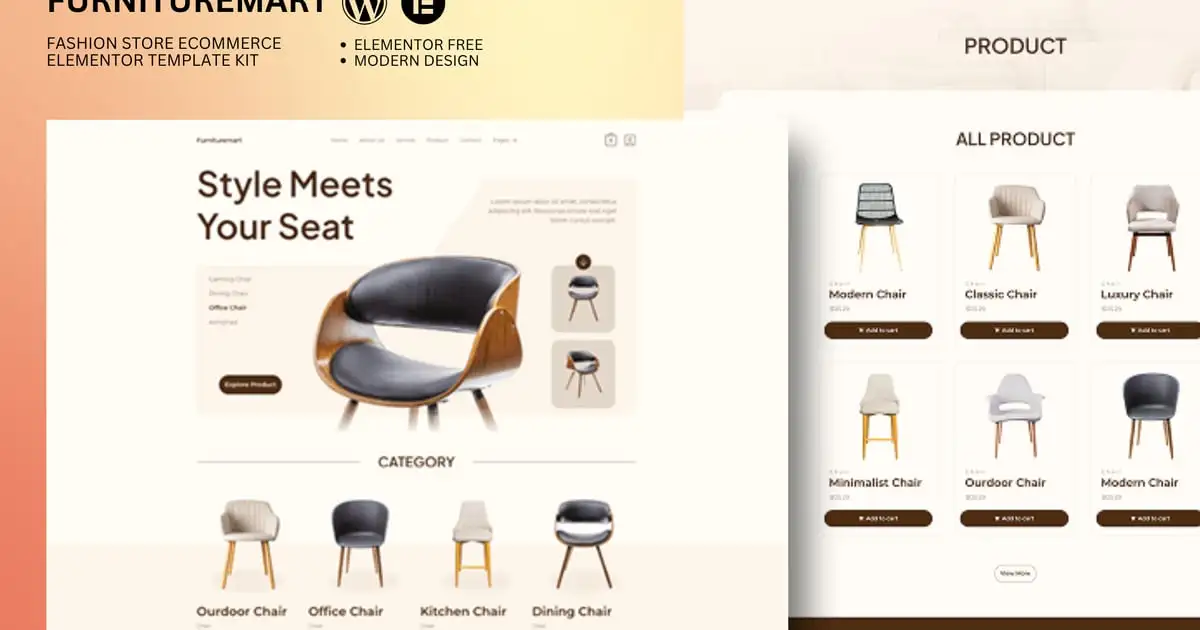 Furnituremart – Furniture Ecommerce Elementor Template Kit