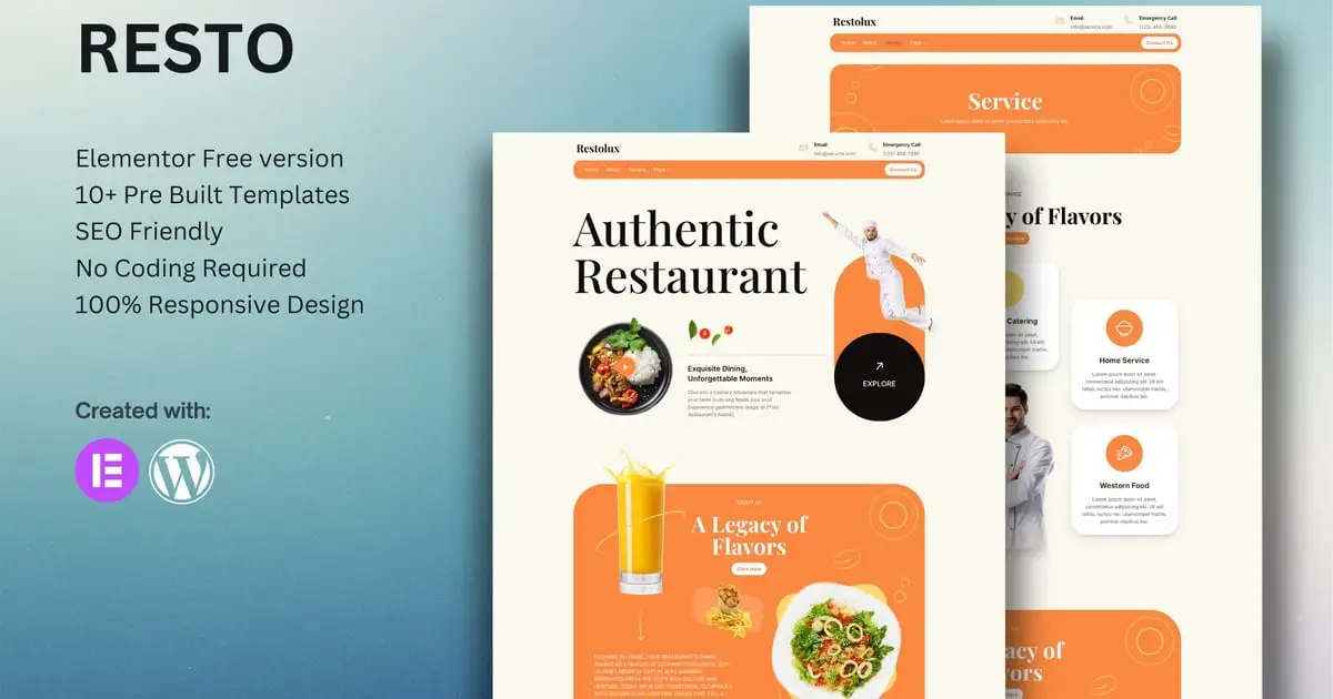 Restolux – Restaurant Elementor Template Kit